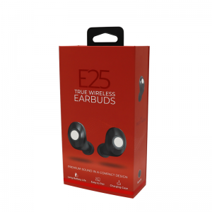 골판지 상자 제조 업체 인쇄 골드 호 일 플랩 이어폰 포장 상자 가전 제품 포장